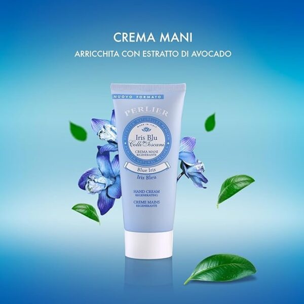 6ECC188015AF47DB43C0424F9231BB88_ Perlier crema mani iris blu 100 ml