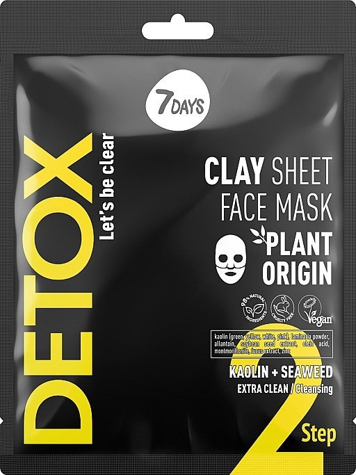 6FB22A510DB80606FC6FC58CB1CB9BE0_ 7days detox maschera viso in tessuto detergente con caolino