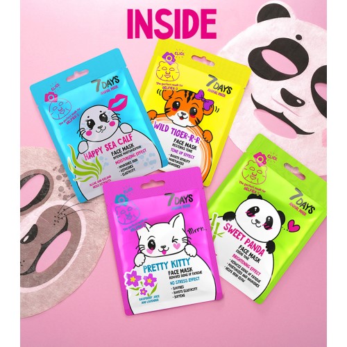 2E518CC7B6443435F5CE2AA9621C7D0A_ 7days funny beauty cofanetto maschere viso pretty kitty