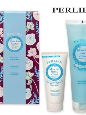 Perlier box crema mani + doccia crema muschio bianco