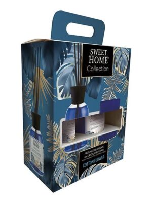 Sweet home prof ambiente 100ml + candela 280gr cotton flower