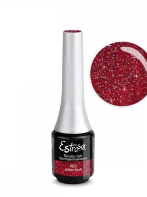 Estrosa smalto gel red glitter flash 7 ml