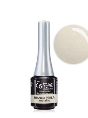 Estrosa smalto gel bianco perla metallic