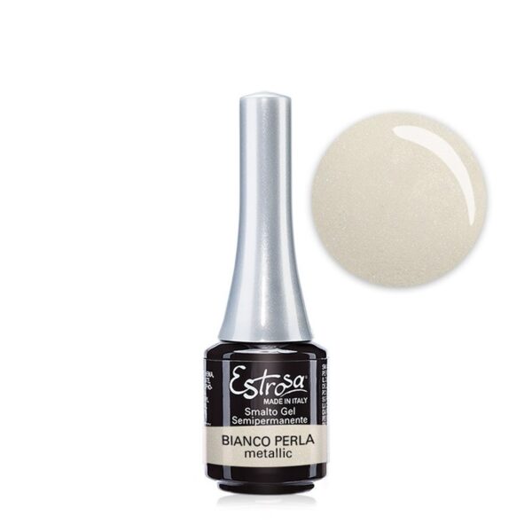 Estrosa smalto gel bianco perla metallic