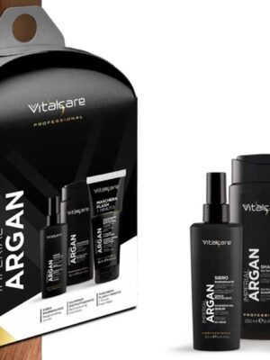 Vitalcare box argan siero + shampoo + trattamento