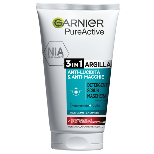 A7354FD1F63FCE3DC24379AA6603E00D_ Garnier pure 3 in 1 argilla detergente scrub maschera 150 ml