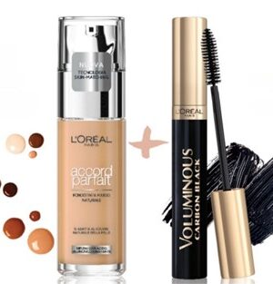 L'oreal accord parfait fdt 2.n + mascara voluminous x5