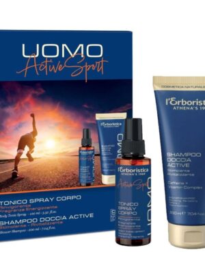L'erboristica box uomo active sport tonico + shampoo doccia