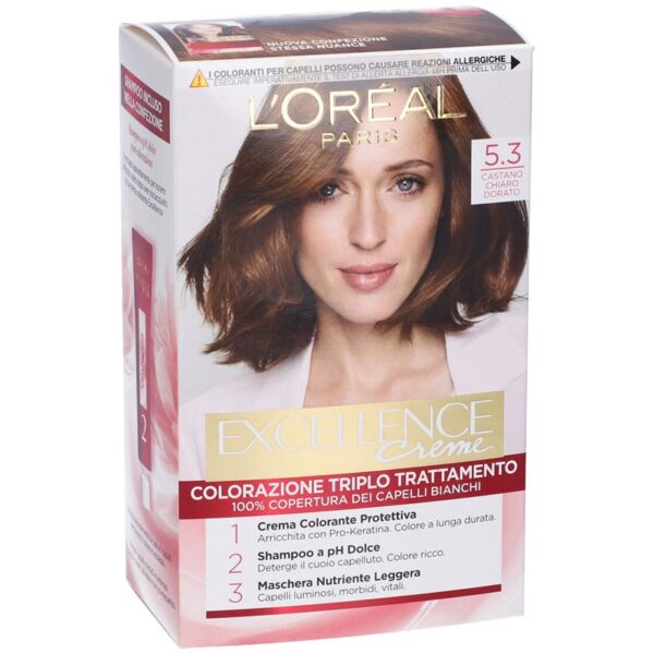 8DF4815819BAE285763EB211EB213641_ L'oreal excellance creme 5.3 castano chiaro dorato