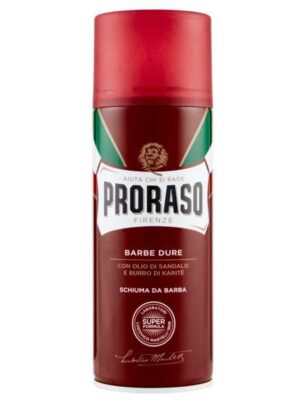 Proraso schiuma barba barbe dure rosso